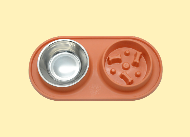 Een afbeelding van een duo hondenvoerbak op de webshop van Sniffins.com